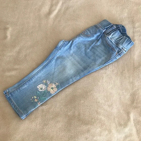 GAP Baby Flower Jeggings - Size 18-24 Months - Picture 3 of 6
